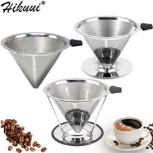 Load image into Gallery viewer, HIKUUI  Double Layer Drip Coffee Filter 18/8 Stainless Steel Reusable Cone Funnel Strainer Coffe Filter Holder Coffee Tools