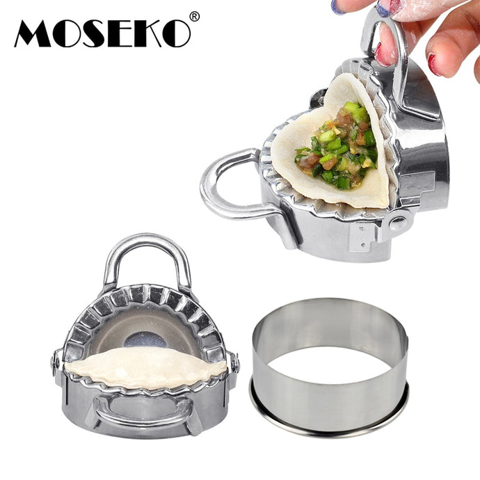 MOSEKO 1Set Stainless Steel DIY Dumpling Maker Easy Dumpling Mold Cookie Pastry Wrapper Dough Cutting Kitchen Tools