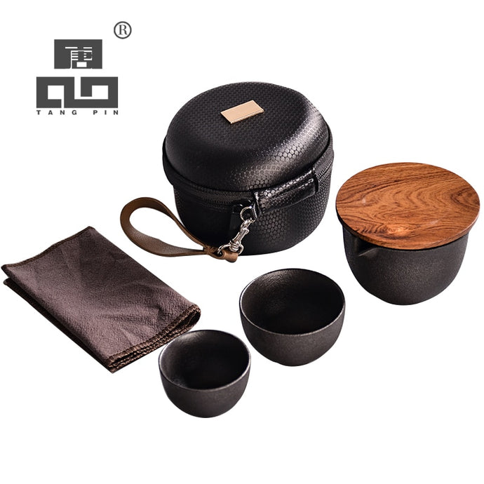 TANGPIN ceramic teapots gaiwan teacups chinese teaware portable travel tea sets with travel bag