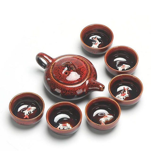 Chinese Kung Fu Tea Set Ceramic Glaze Teapot Porcelain Teaset Portable Tea Cups Of Tea Ceremony Teaware Sets Gift For Friend