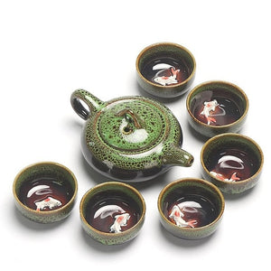 Chinese Kung Fu Tea Set Ceramic Glaze Teapot Porcelain Teaset Portable Tea Cups Of Tea Ceremony Teaware Sets Gift For Friend