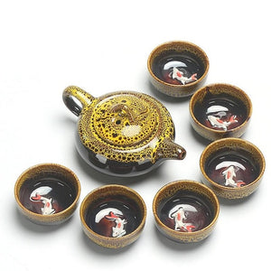 Chinese Kung Fu Tea Set Ceramic Glaze Teapot Porcelain Teaset Portable Tea Cups Of Tea Ceremony Teaware Sets Gift For Friend